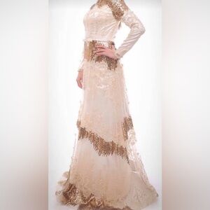 Stunning Ivory and Gold Gown